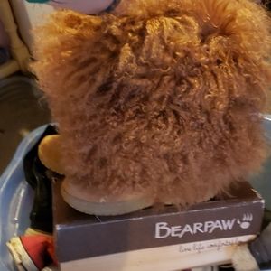 Fuzzy bear paw boots
